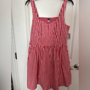Old Navy Red and White Gingham Dress